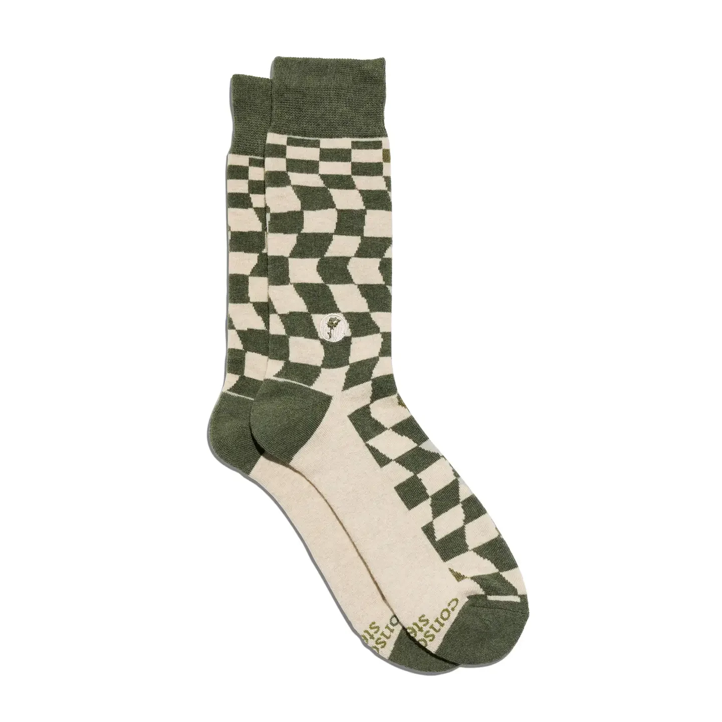 Socks that Support Women's Equality (Green Checkered): Medium