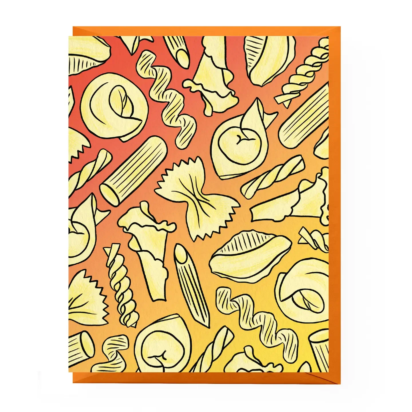Pasta Patterned Greeting Card: Boxed Set of 6