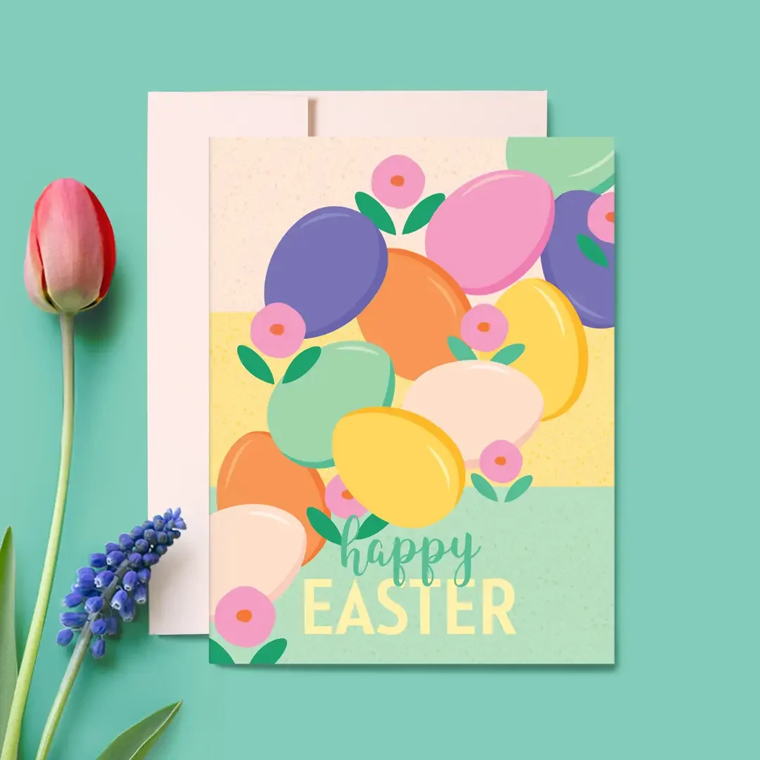 Colorful Eggs Easter Card