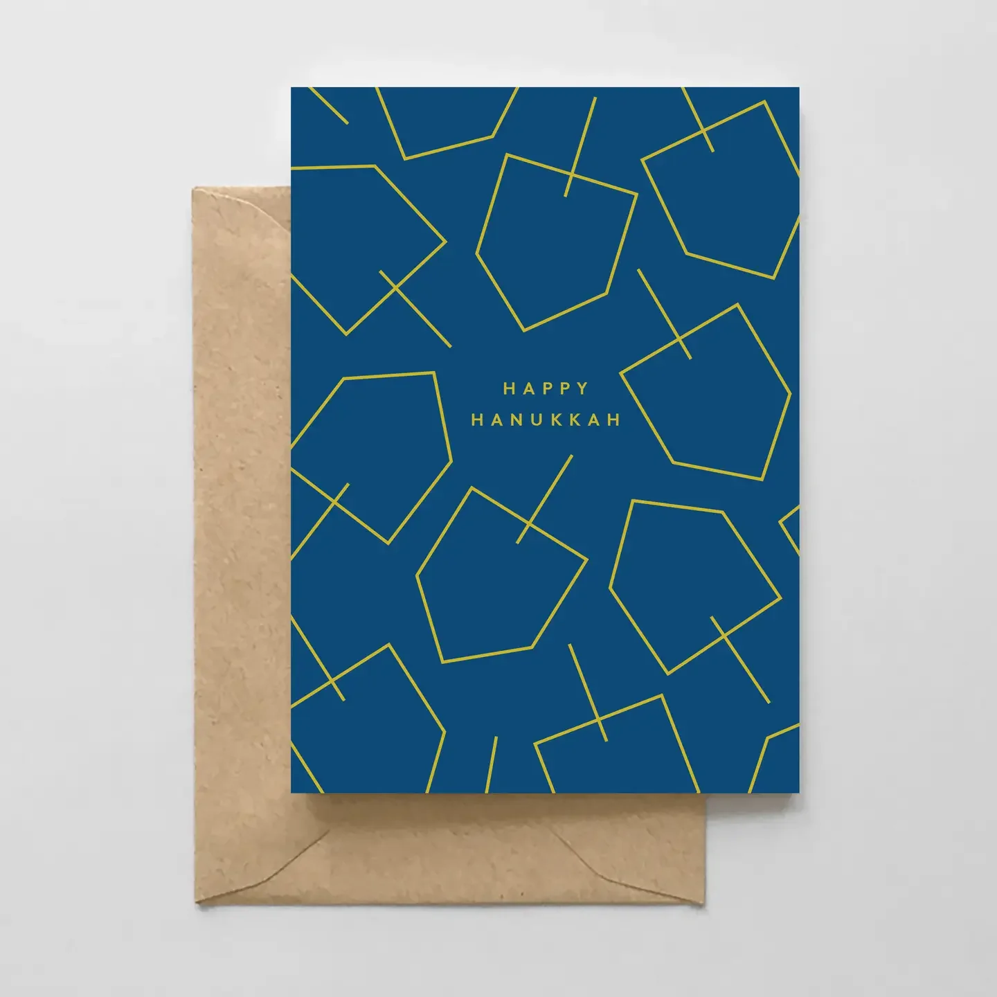 Navy Blue Hanukkah Dreidels Card