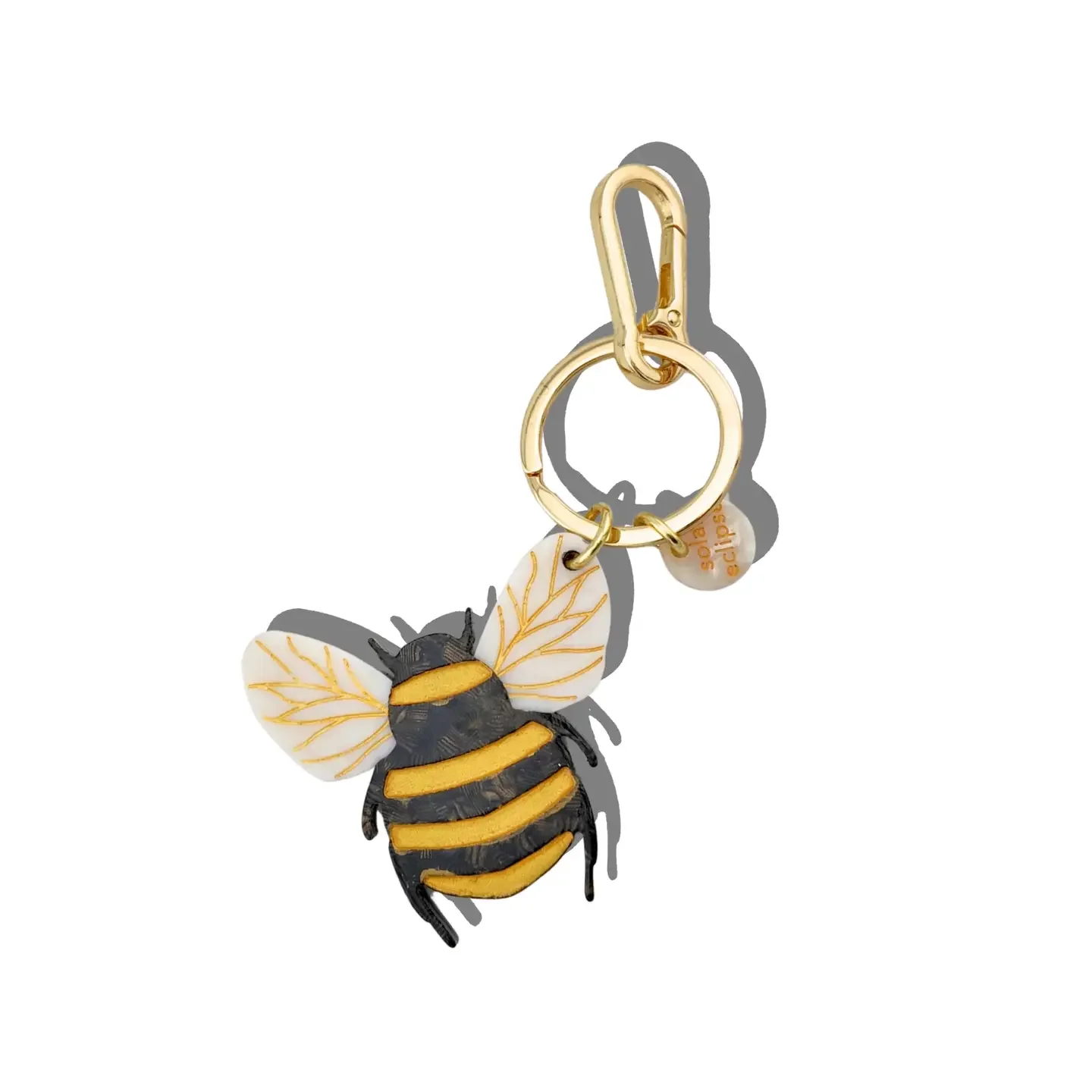 Solar Eclipse Hand-Painted Honey Bee Bag Charm + Keychain