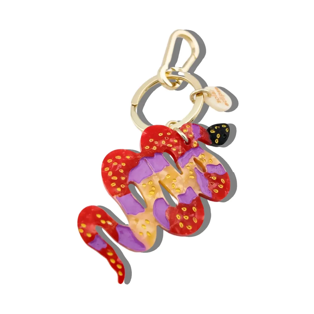 Solar Eclipse Hand-Painted Snake Bag Charm + Keychain