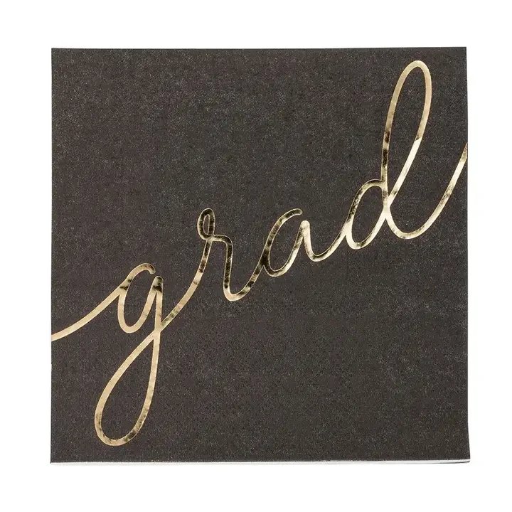 Script Grad Cocktail Napkins