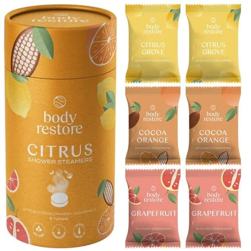 Body Restore Shower Steamer Aromatherapy Tube Pack of 6: Citrus