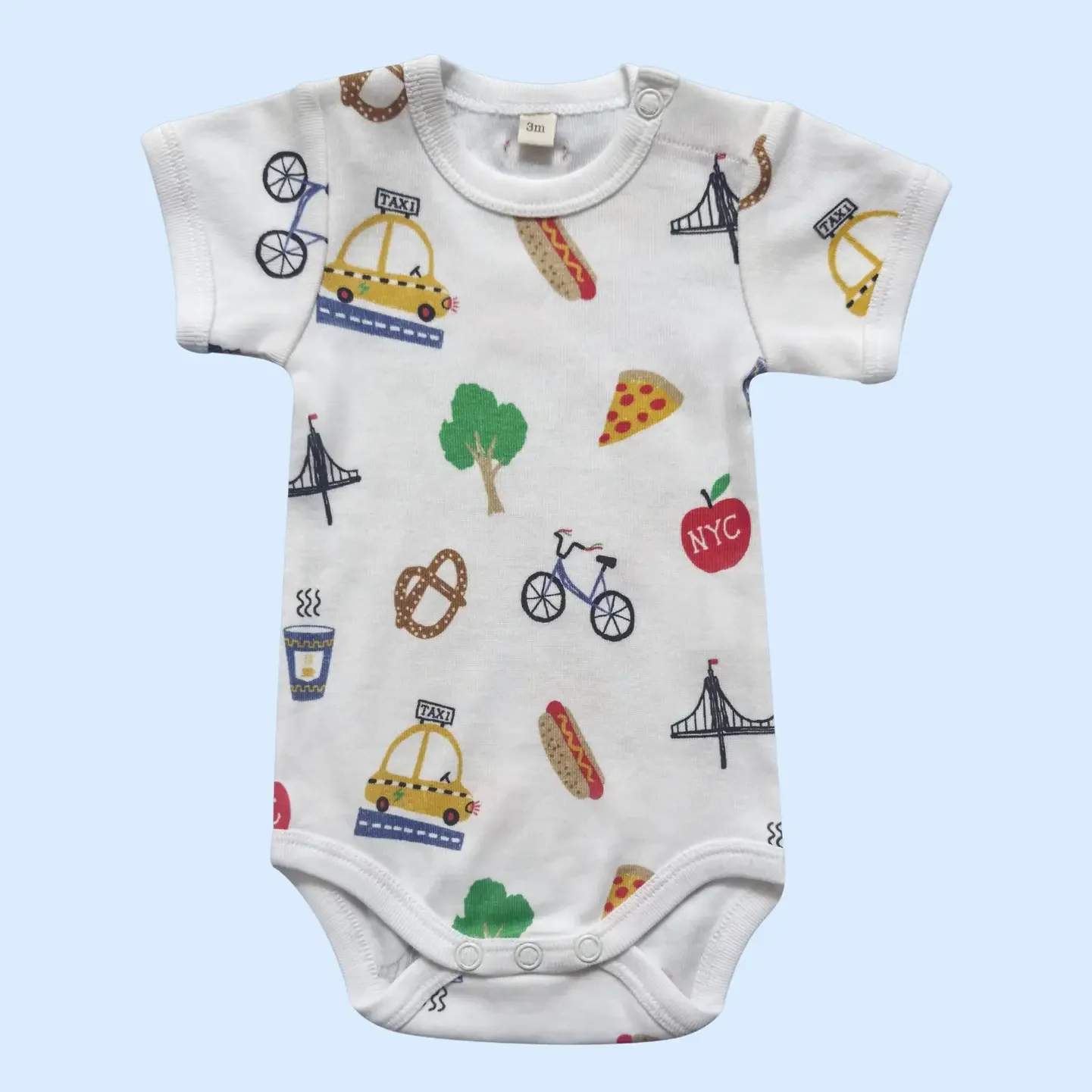 Organic Baby Onesie (NYC Print): 0-3M