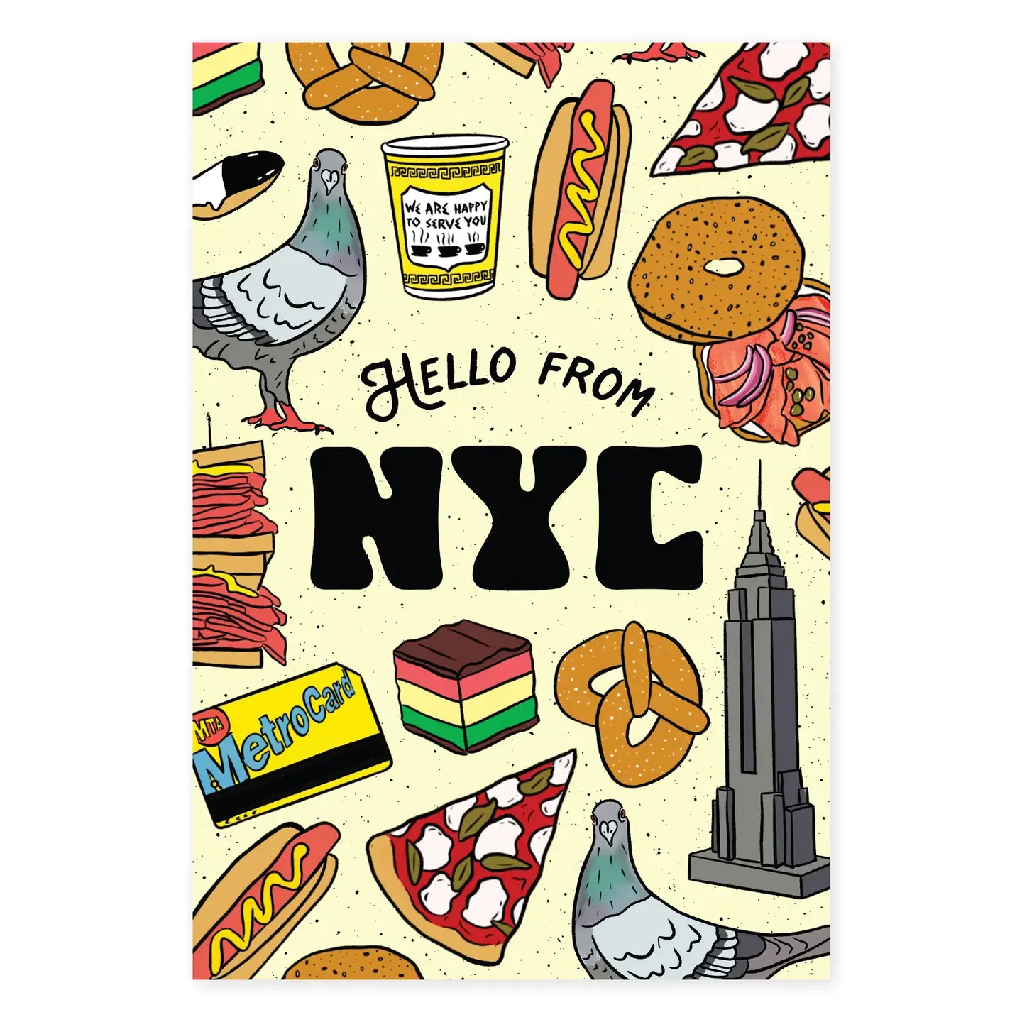 Hello From NYC Postcard