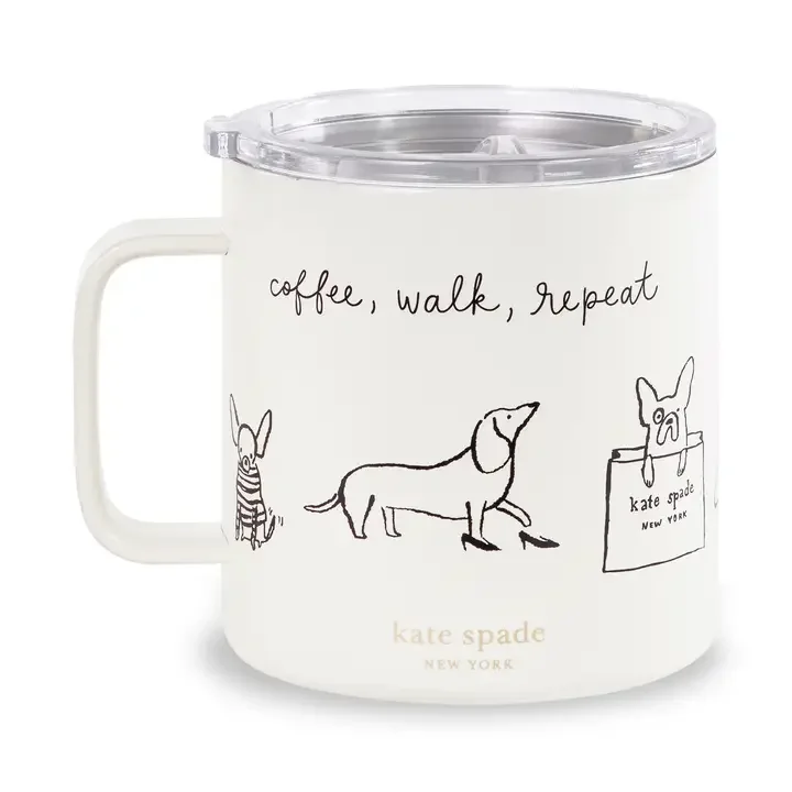 Kate Spade Stainless Steel Coffee Mug in Dog Party