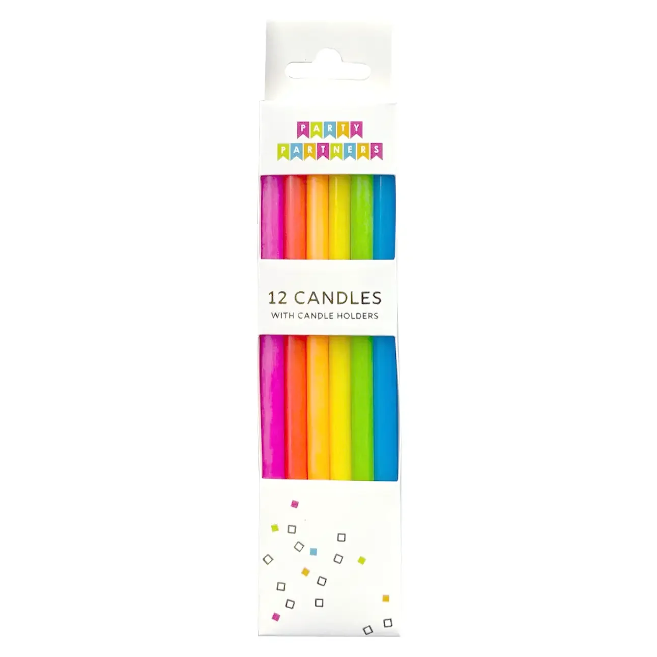Neon Rainbow Gradient (12 Candle Set)