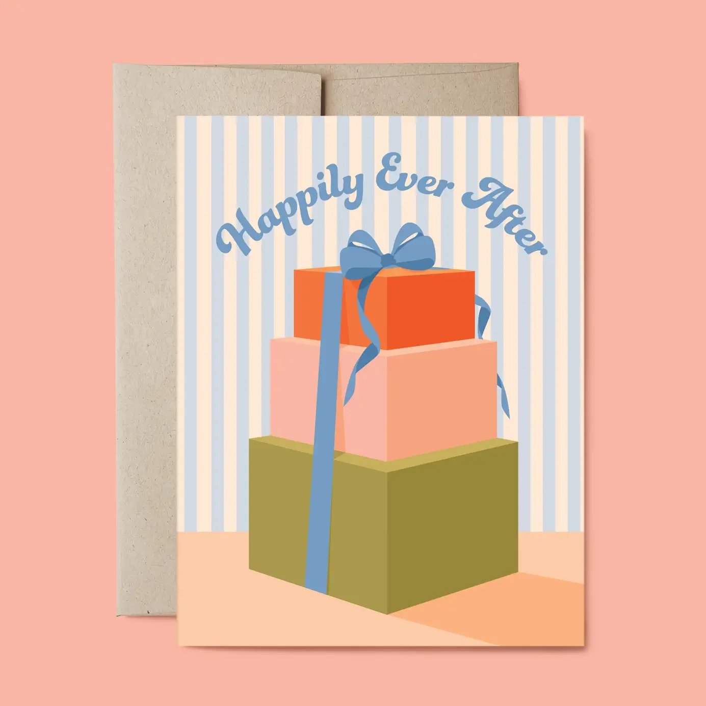 Retro Happily Ever After Wedding Card