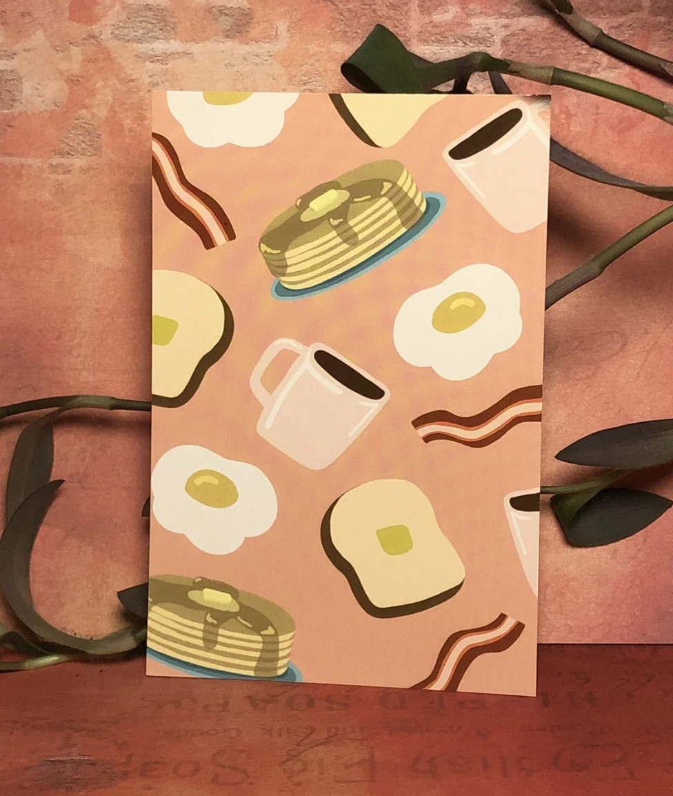 Breakfast Food Postcard