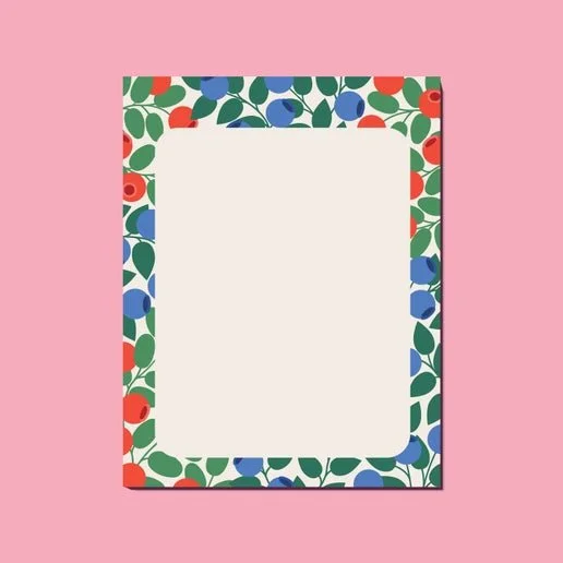 Botanical Berries A2 Notepad - Floral Desk Stationery