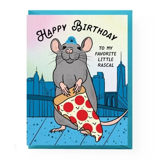 Pizza Rat Birthday Card