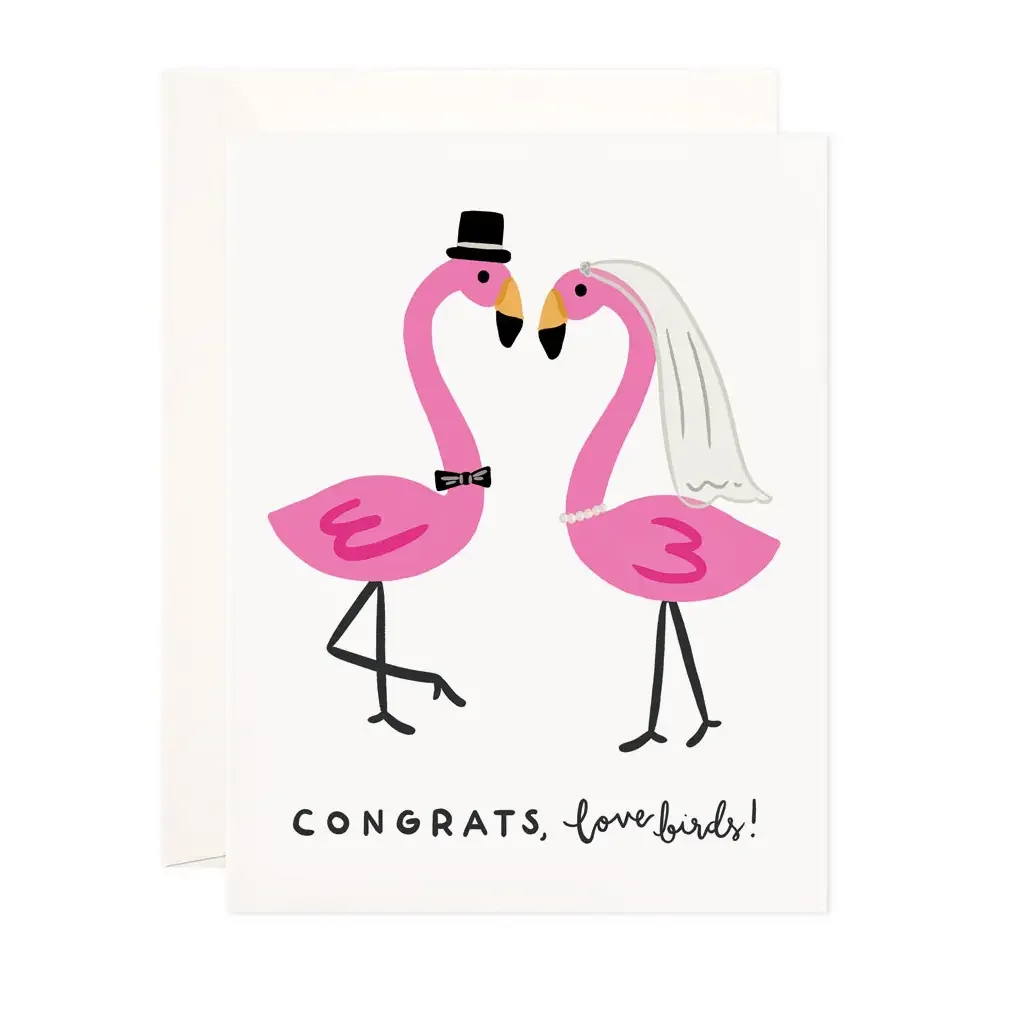 Love Birds Flamingo Greeting Card