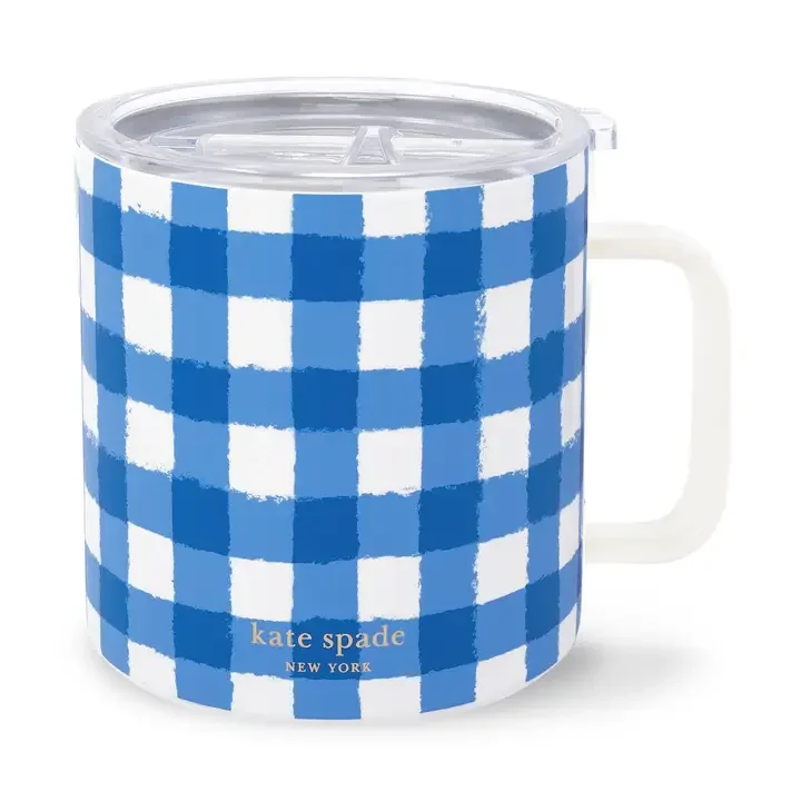Kate Spade Stainless Steel Coffee Mug in Gingham