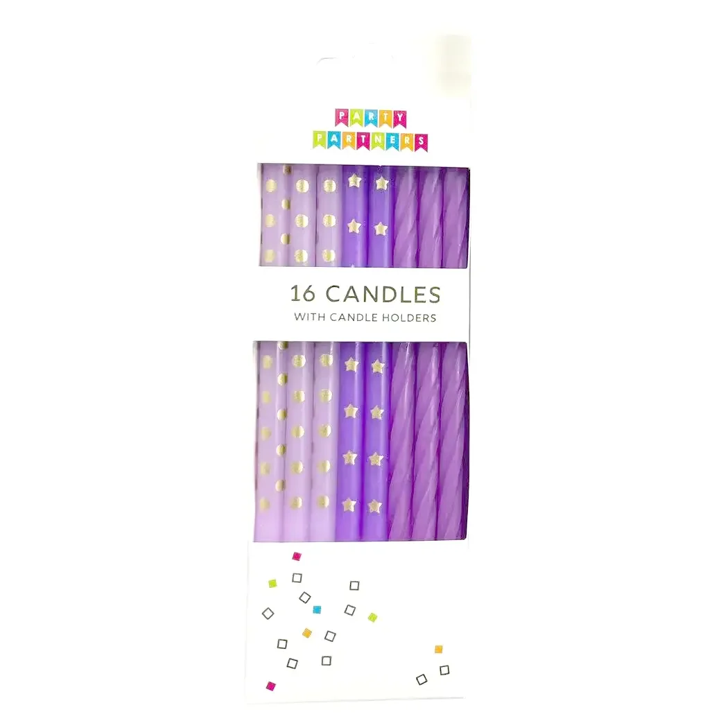 Purple Gradient Candle Set (16 Count)