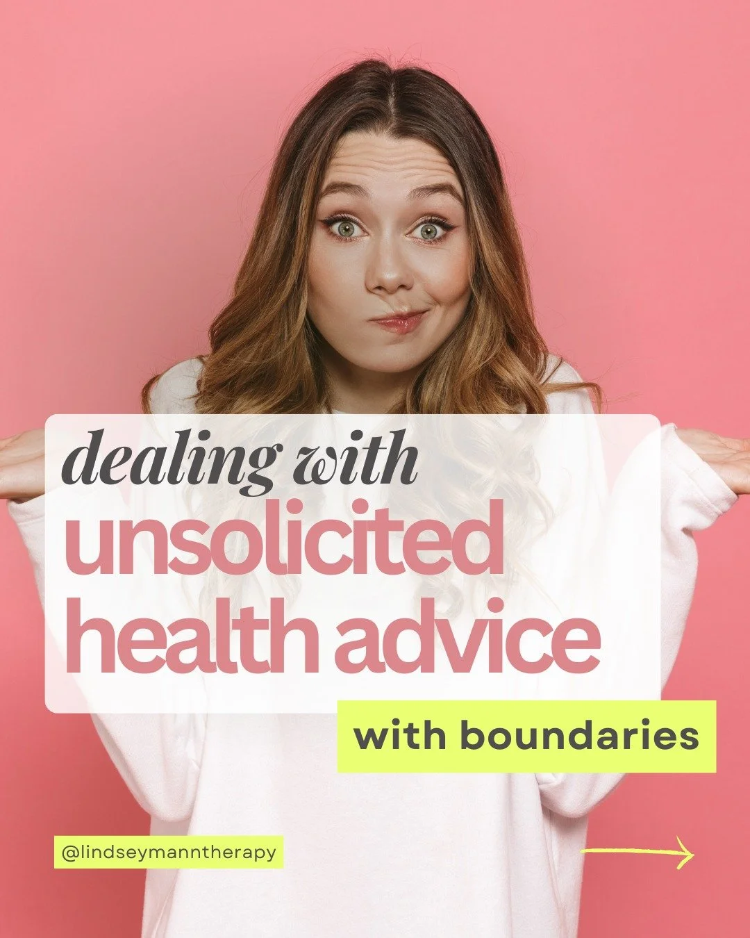 Dealing with Unsolicited Health Advice?🤷🏻&zwj;♀️ 😬
Sure, you could go into full unhinged rant mode, but what if setting boundaries could protect both you and your relationships?

Boundaries mean:
✨ You get to choose how much (or how little) you sh