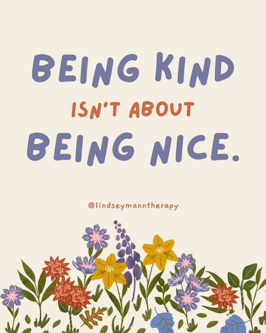 ✨Being kind isn&rsquo;t about being nice.✨ 

Kindness isn&rsquo;t about being agreeable at your own expense. Unlike niceness, it doesn&rsquo;t ask you to silence how you feel &ldquo;to keep the peace&rdquo;. 

Kindness is a genuine desire to live wit