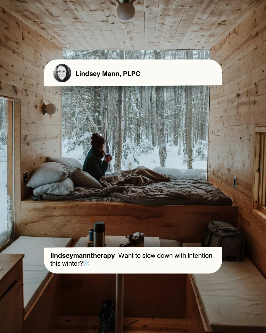 Want to slow down with intention this winter?❄️

Try this:
✨For Connection: Call, facetime, or text someone you love. Bonus points if you&rsquo;re able to get together in-person.

✨For Creativity: Add some creativity to your week. Maybe that&rsquo;s 