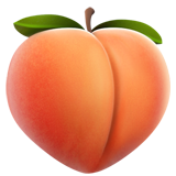 Peach with a leaf attached