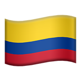 The Colombian flag with yellow, blue, and red horizontal stripes.