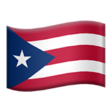 Puerto Rico flag waving with red and white stripes and a blue triangle with a white star.