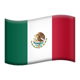 The flag of Mexico, featuring vertical green, white, and red stripes with the national coat of arms in the center.