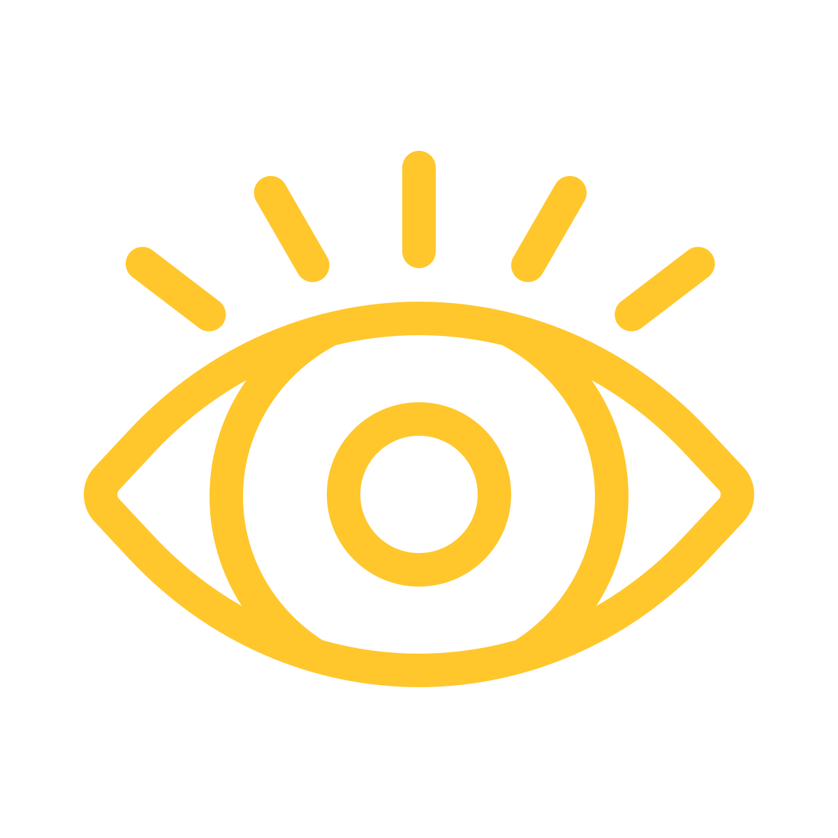 Yellow outline of an eye icon
