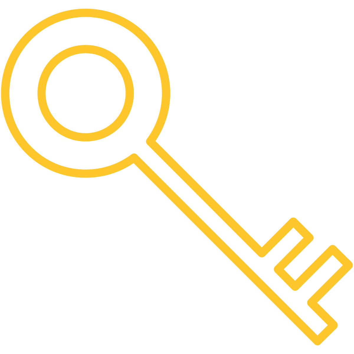 Yellow outline key icon