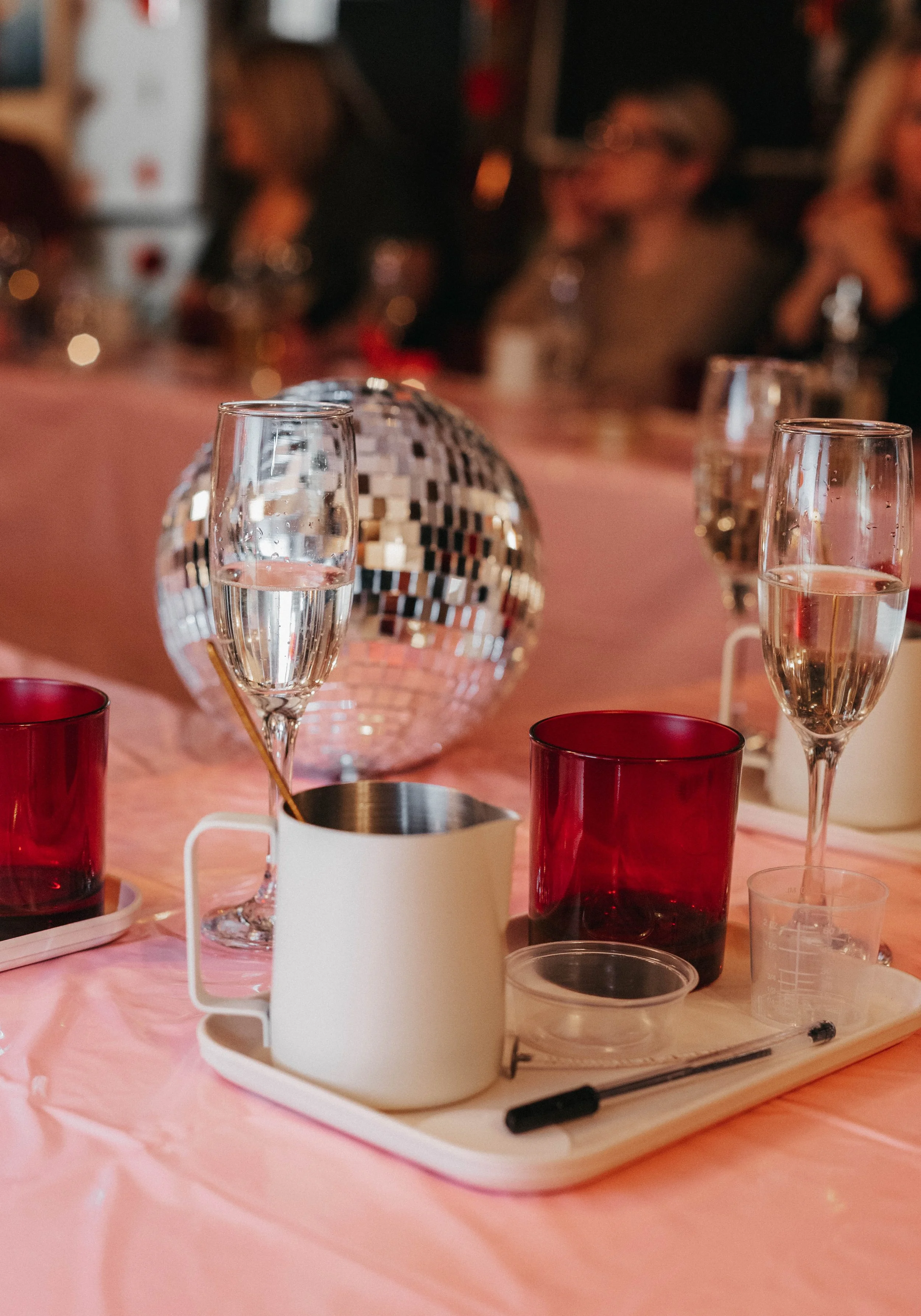 Table setting at workshop