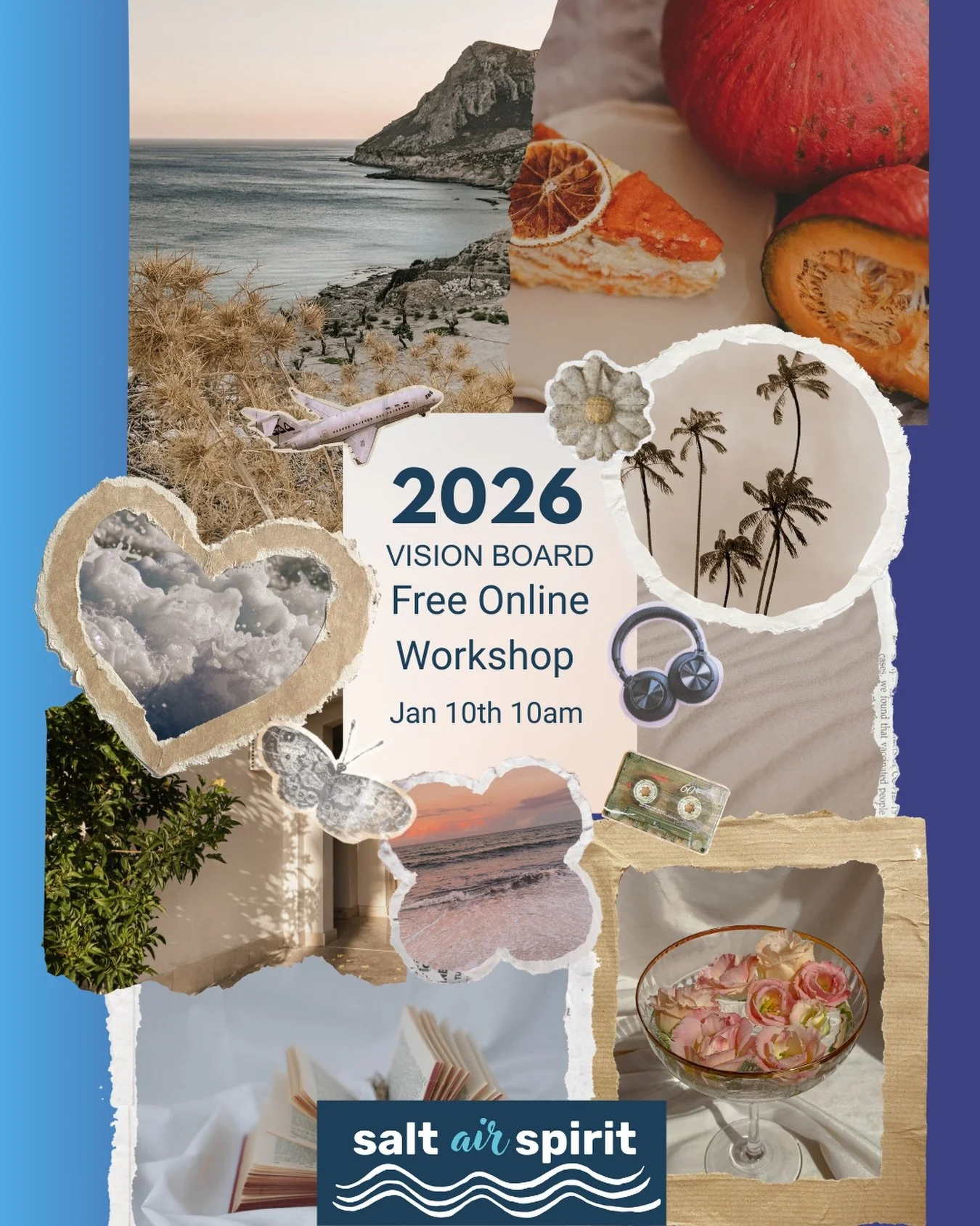 Join me on Saturday for a free online Vision Board Workshop. 

You&rsquo;ll get to enjoy a guided meditation, to let go of 2025 and make space for a wonderful year to come.

You&rsquo;ll get thoughtful questions and prompts to create your own vision 