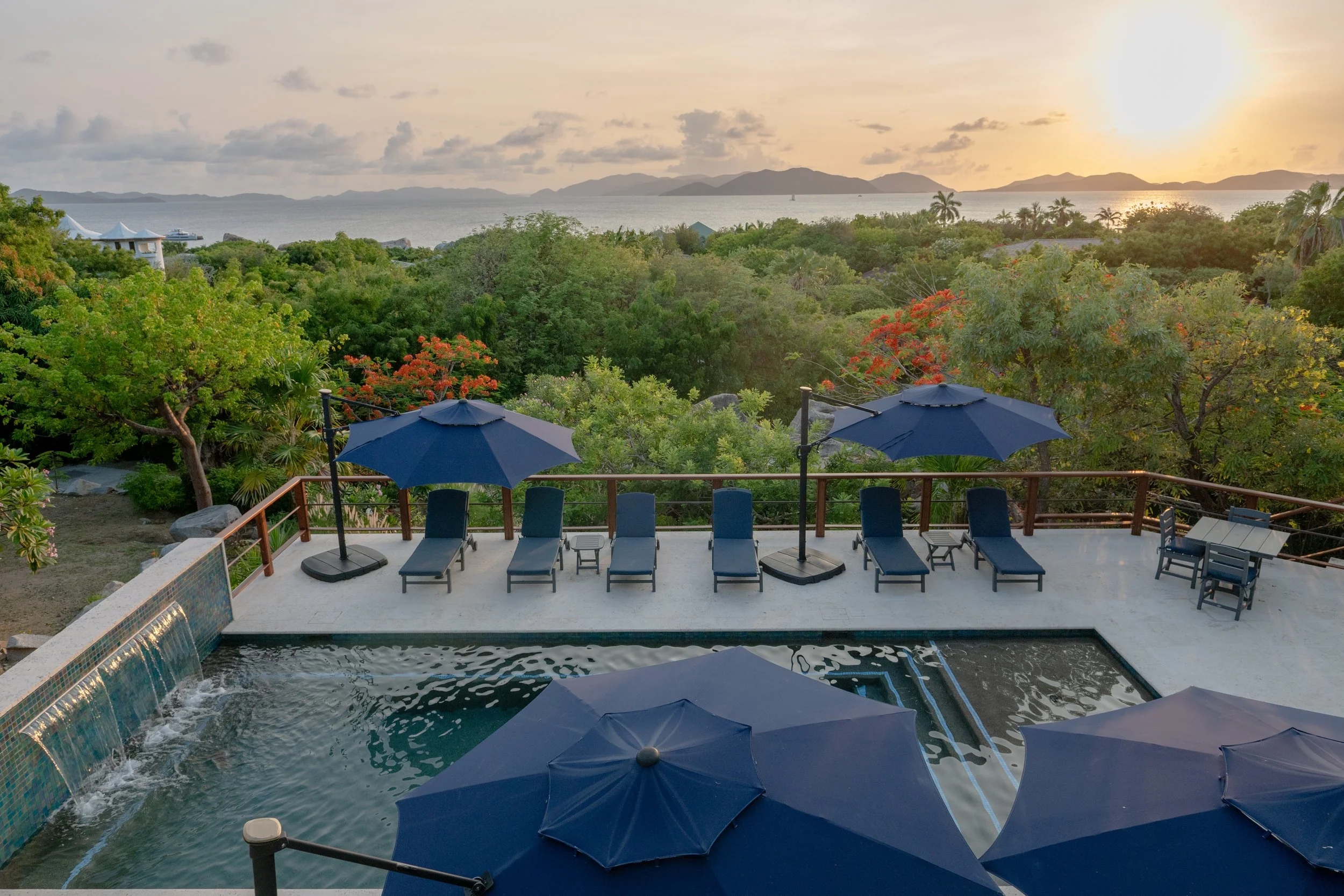 Private pool terrace at Eden Waters Villa