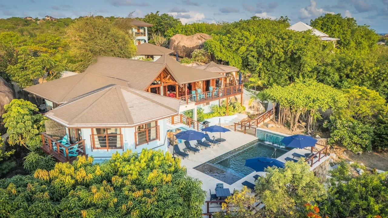 Private pool terrace at Eden Waters Villa