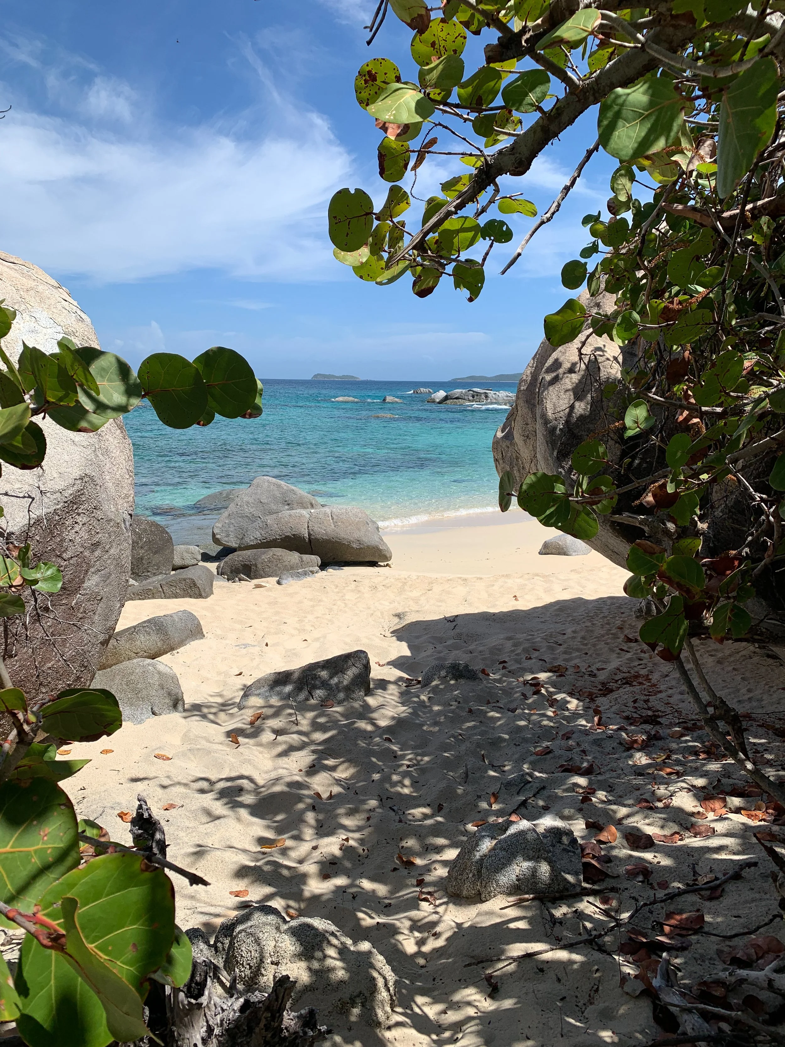 Secluded beach steps from Eden Waters Villa in Virgin Gorda