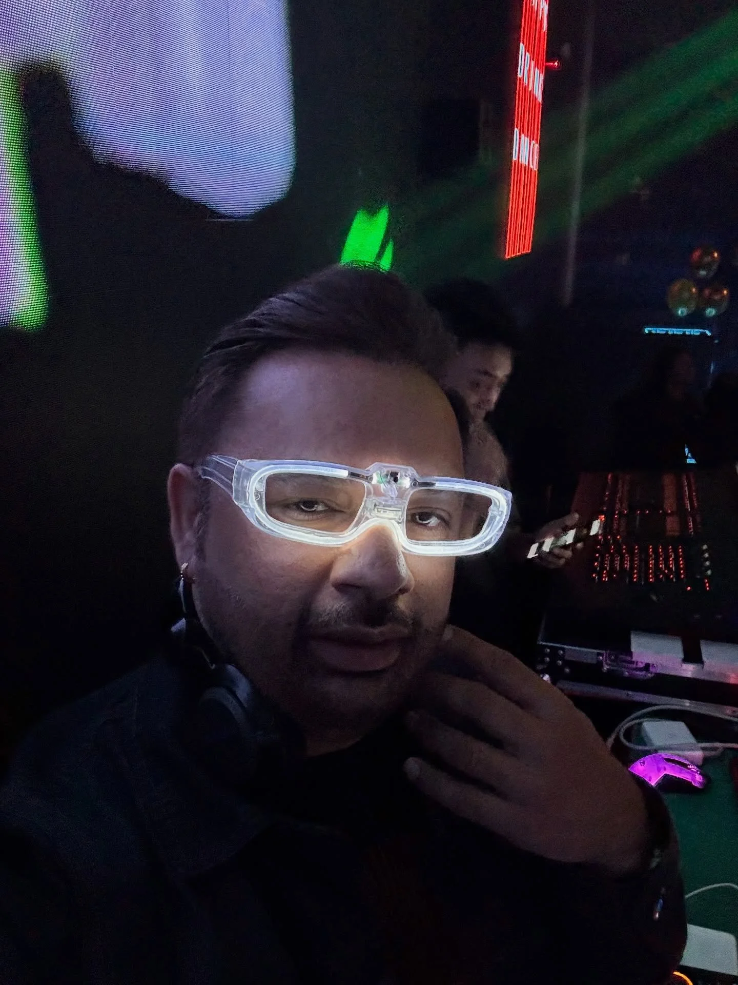 .	🎛️⚡ Energy on deck, magic in the mix. #dj #djsukhii #djsukhidubai #nyc #bollywood #club #party