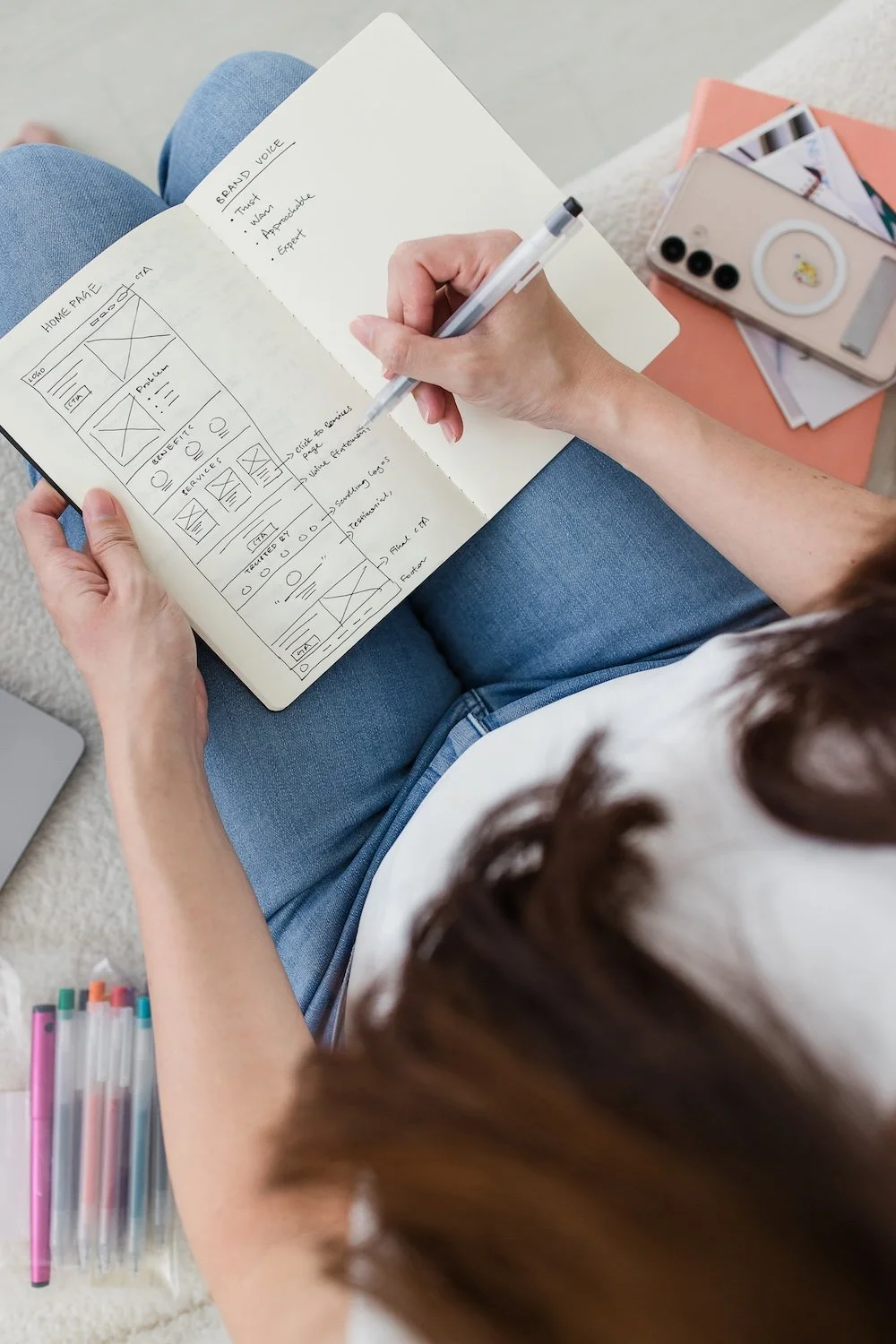 Fiona planning a client website