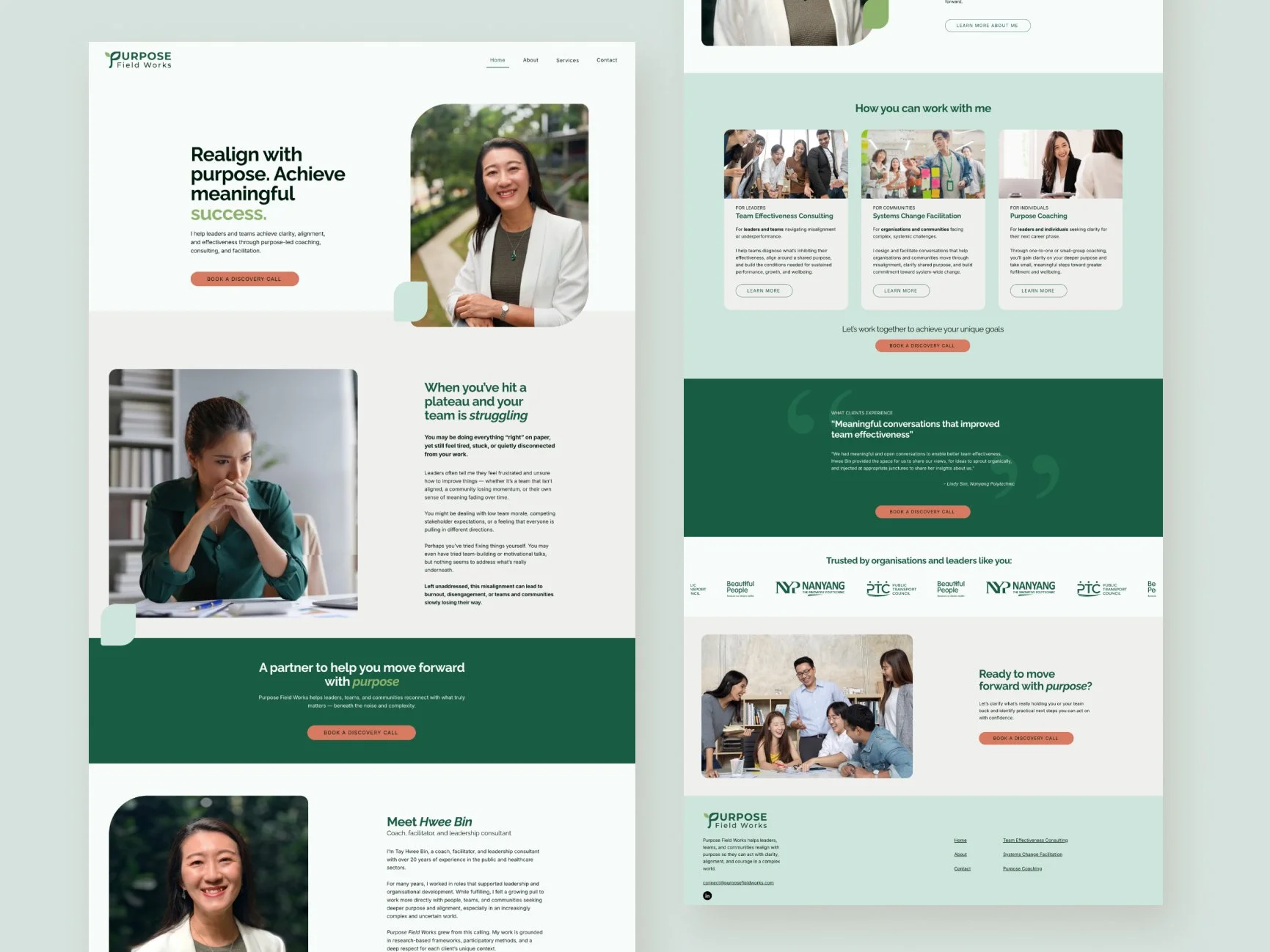 Purpose field works homepage design