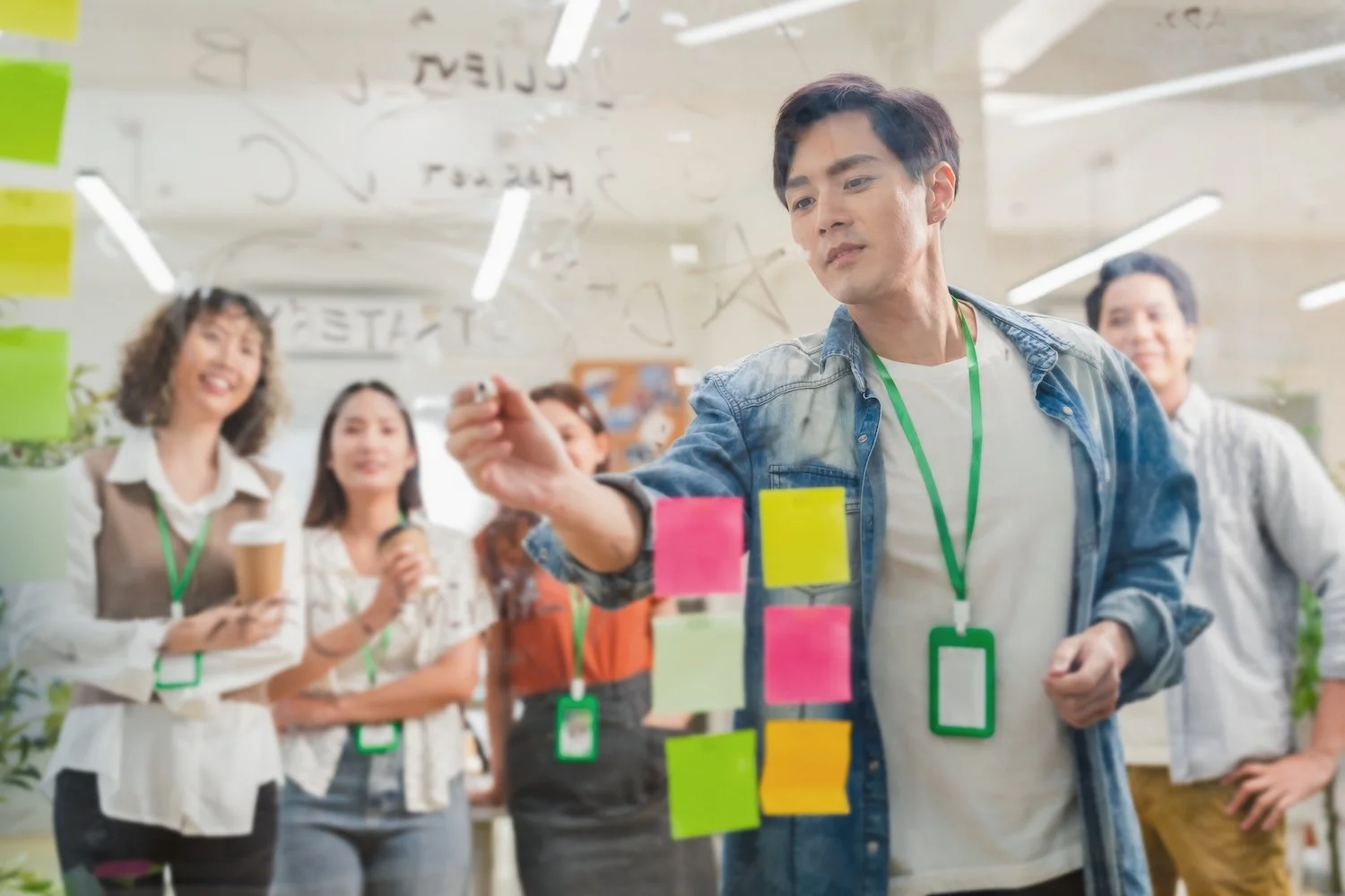 Stock photo of a team in a facilitation session