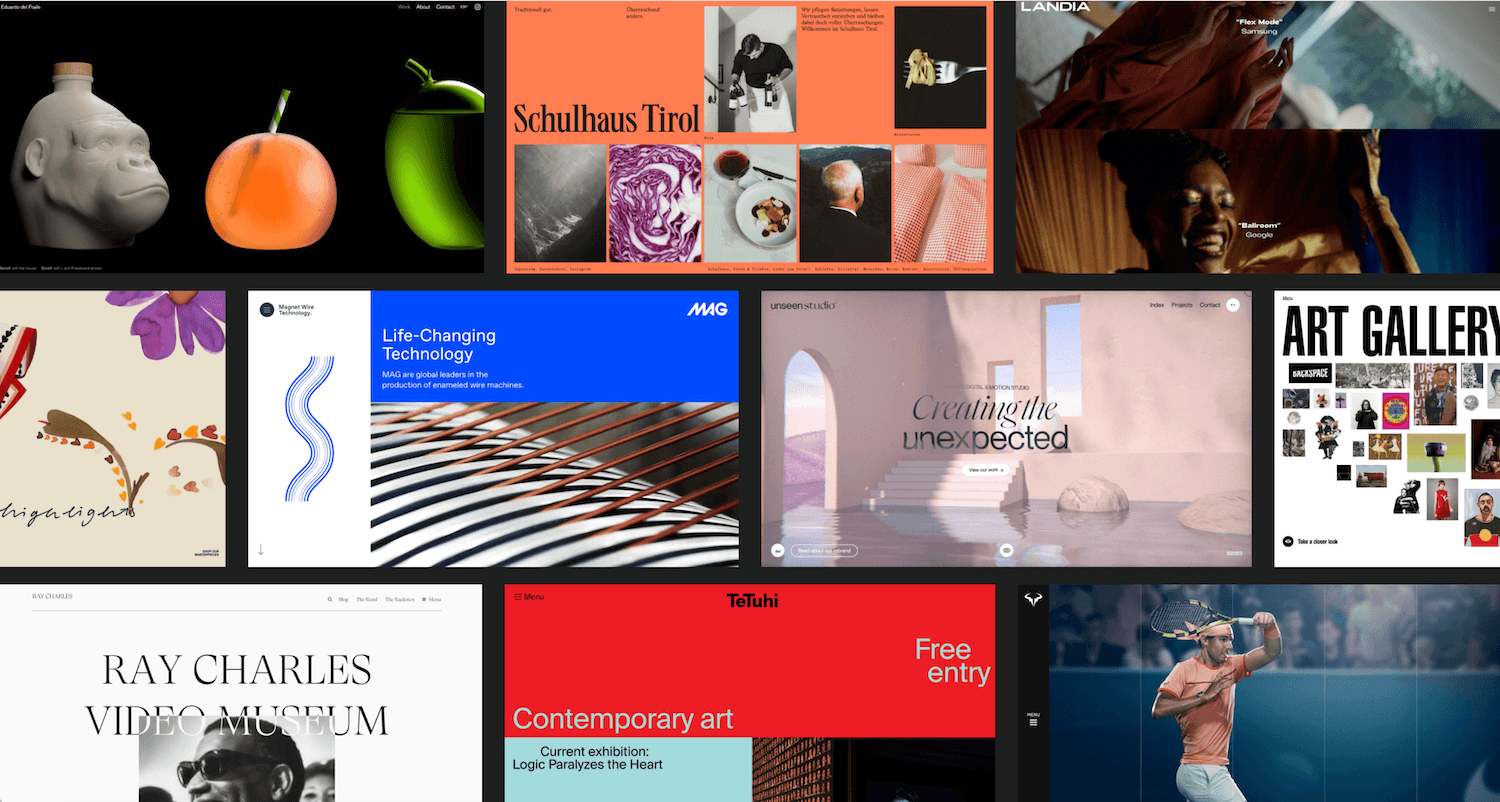 Wordpress' landing page showing website templates