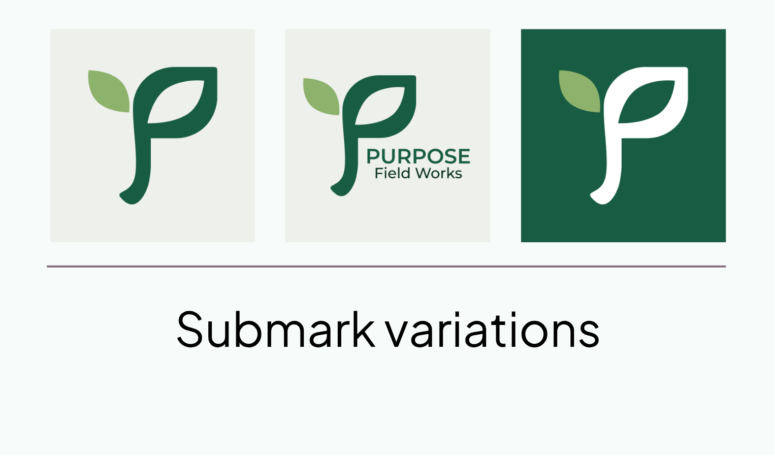 Purpose Field Works' logo submarks