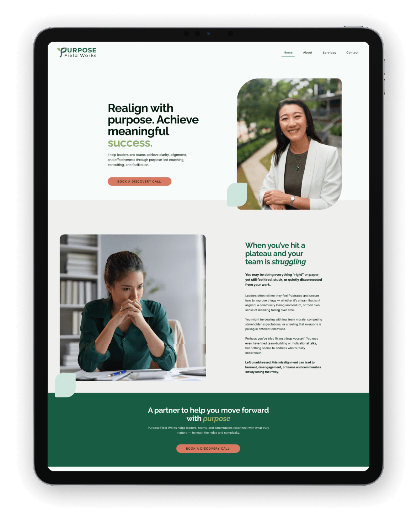 Website homepage after