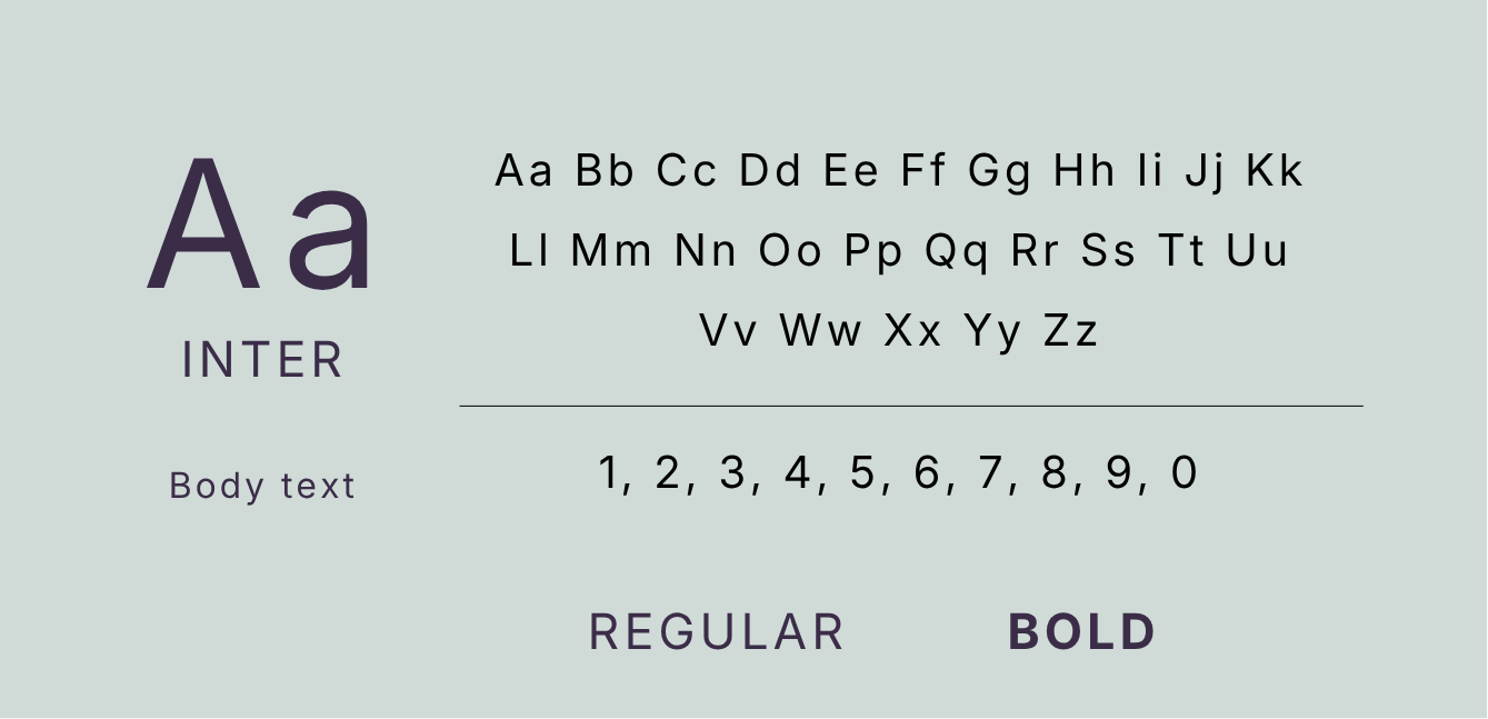 Font type Inter used for Mary's webiste