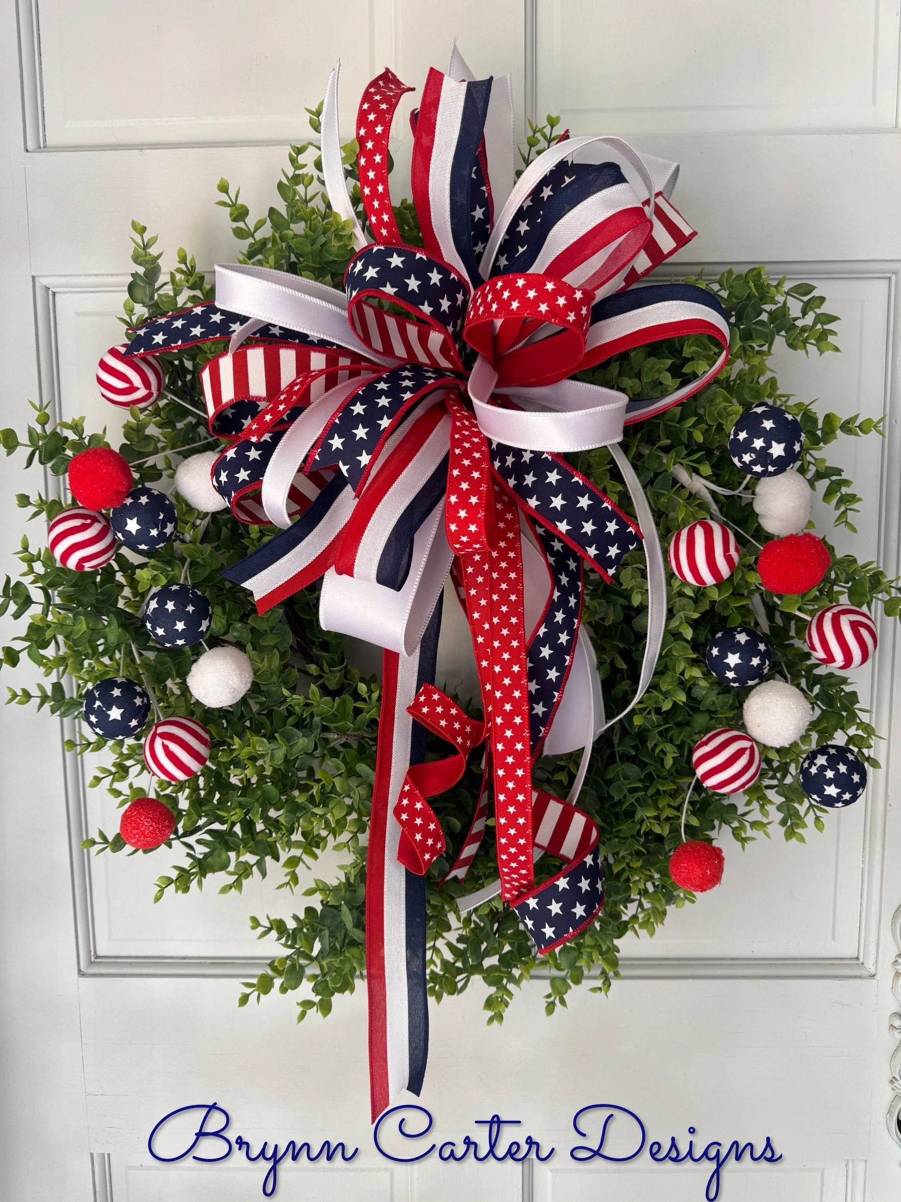 Patriotic Stars and Stripes Wreath