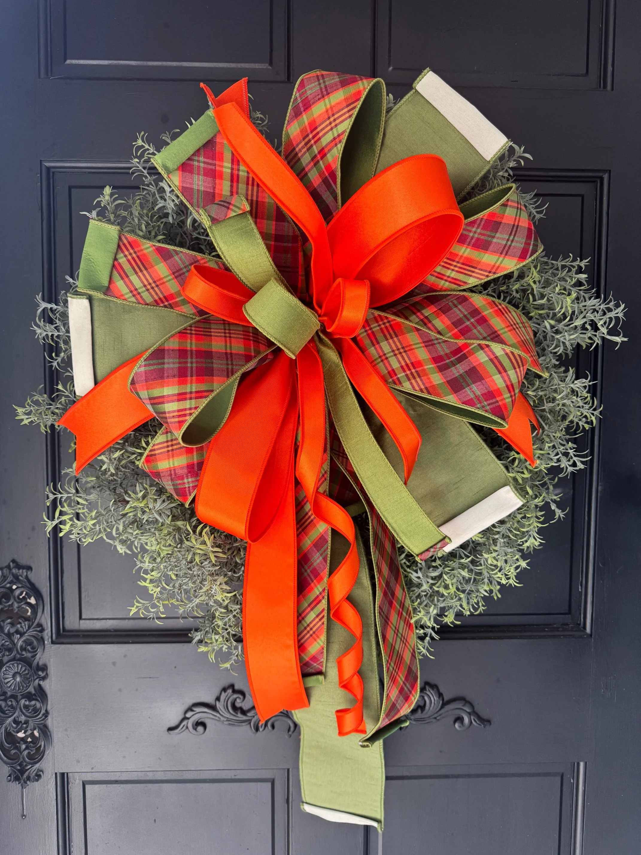 Burgundy/Orange Plaid Wreath