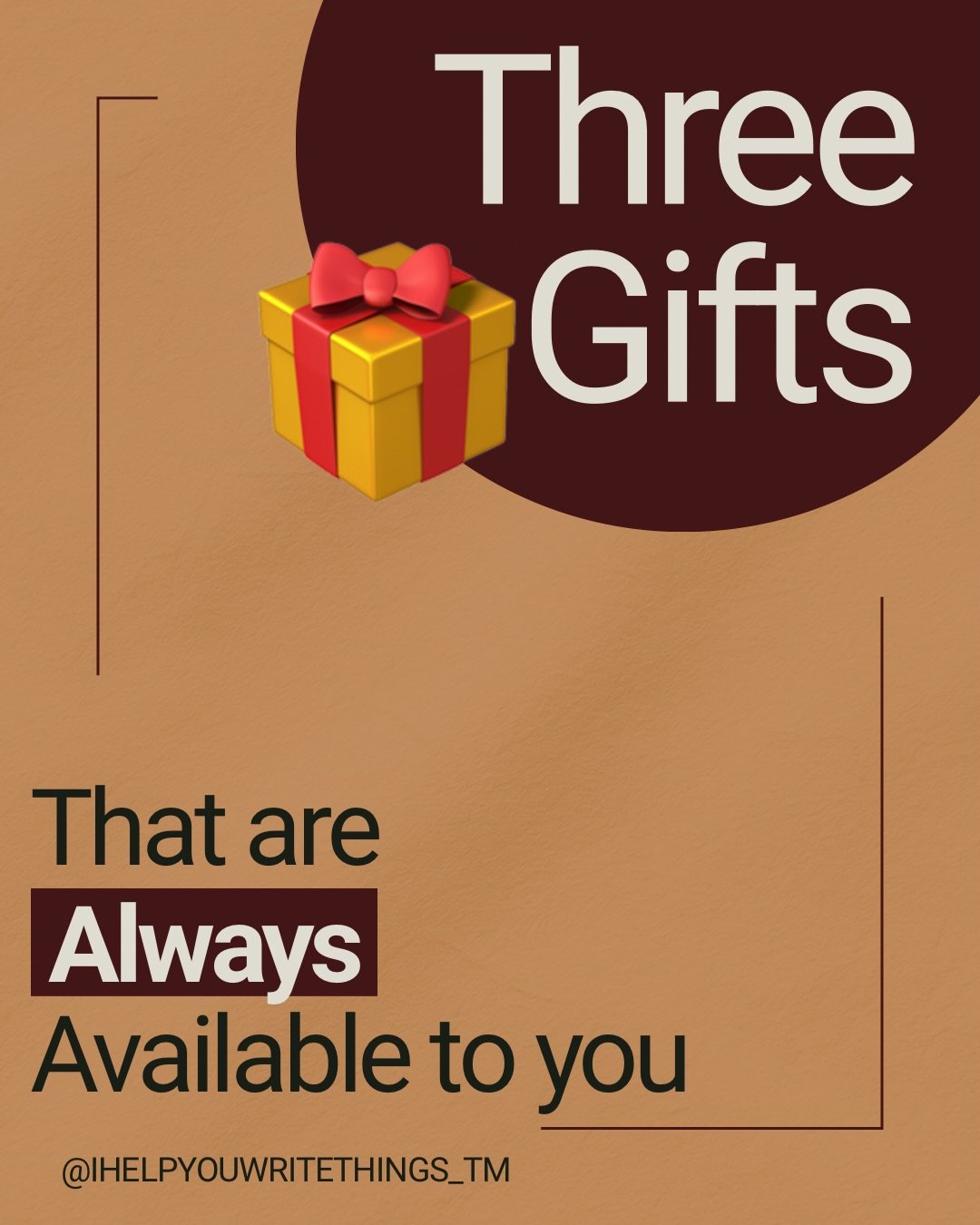 🎁 What a blessing for us to have these three gifts available to us ALL THE TIME!