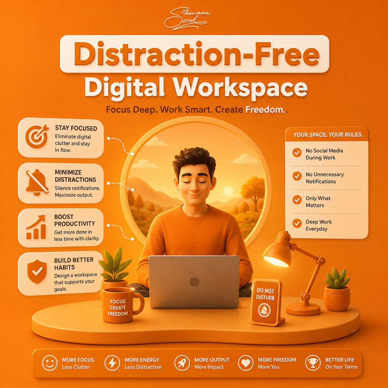 Distraction-free digital workspace