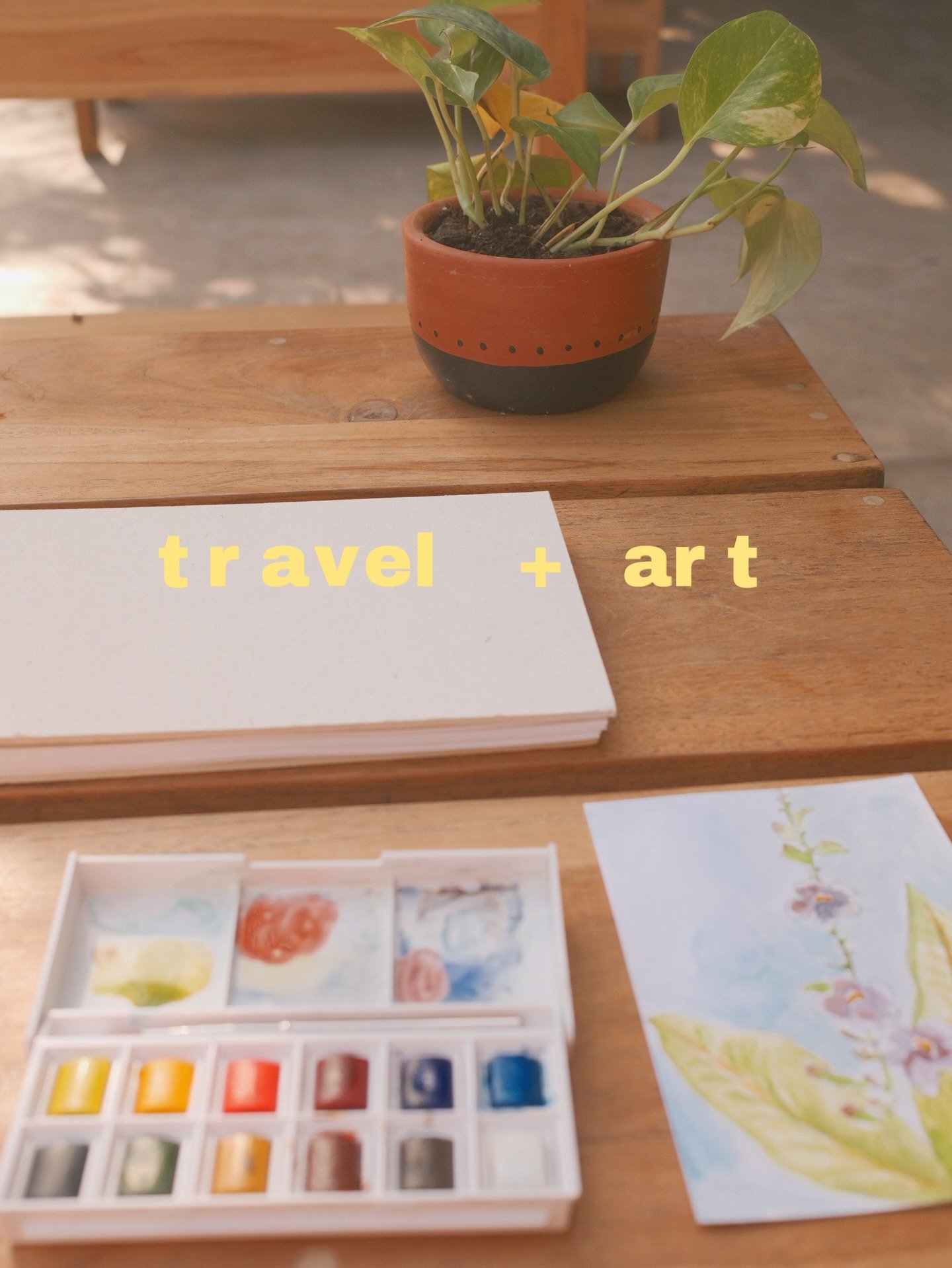 One of my favorite things is bringing my mini watercolour set from @opusartsupplies and some postcard paper on vacation! Then I can write to people back home &amp; send it in the snail mail. 

Where are you going this spring break?