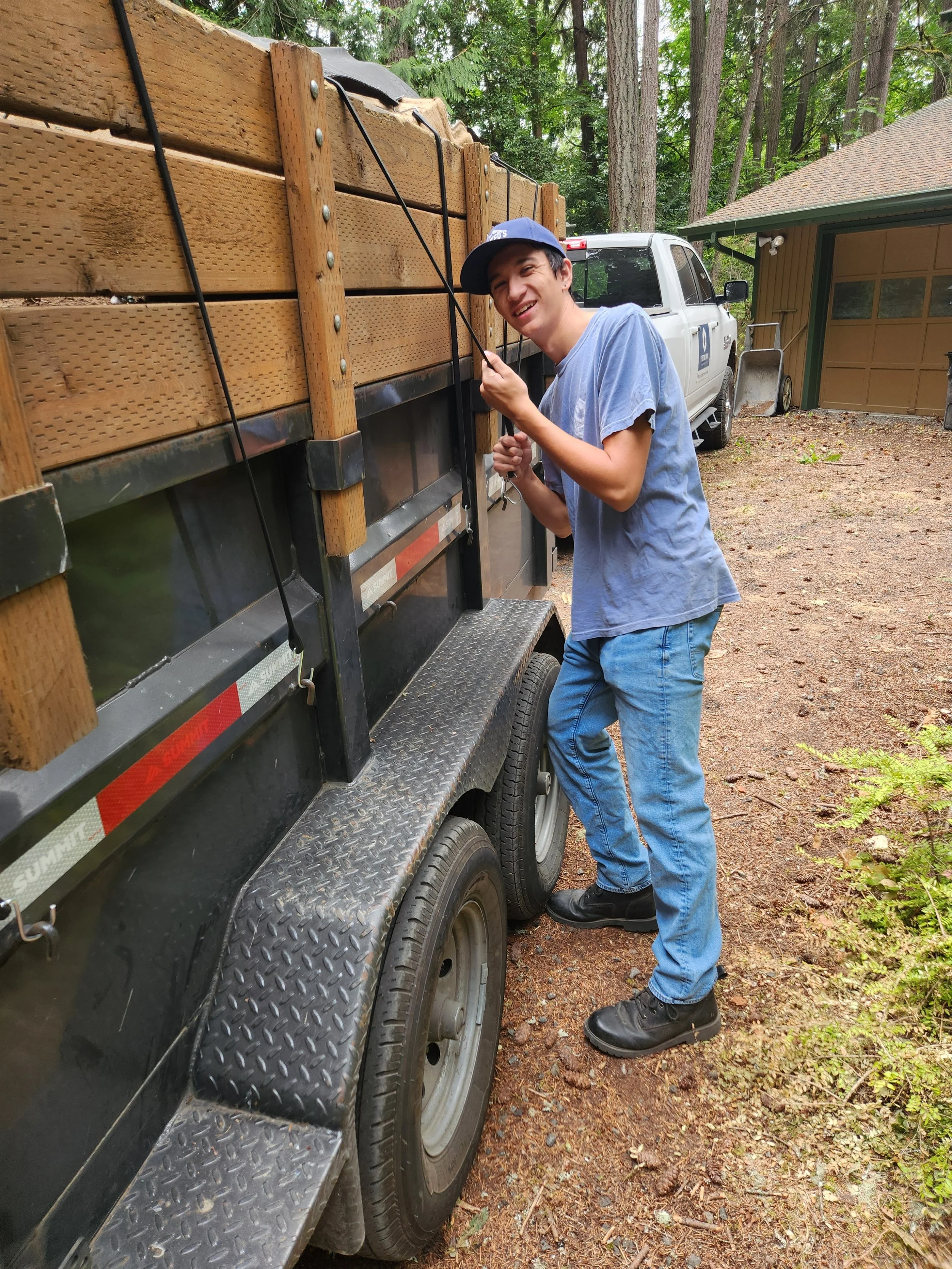 Jude securing trailer for move out cleanout