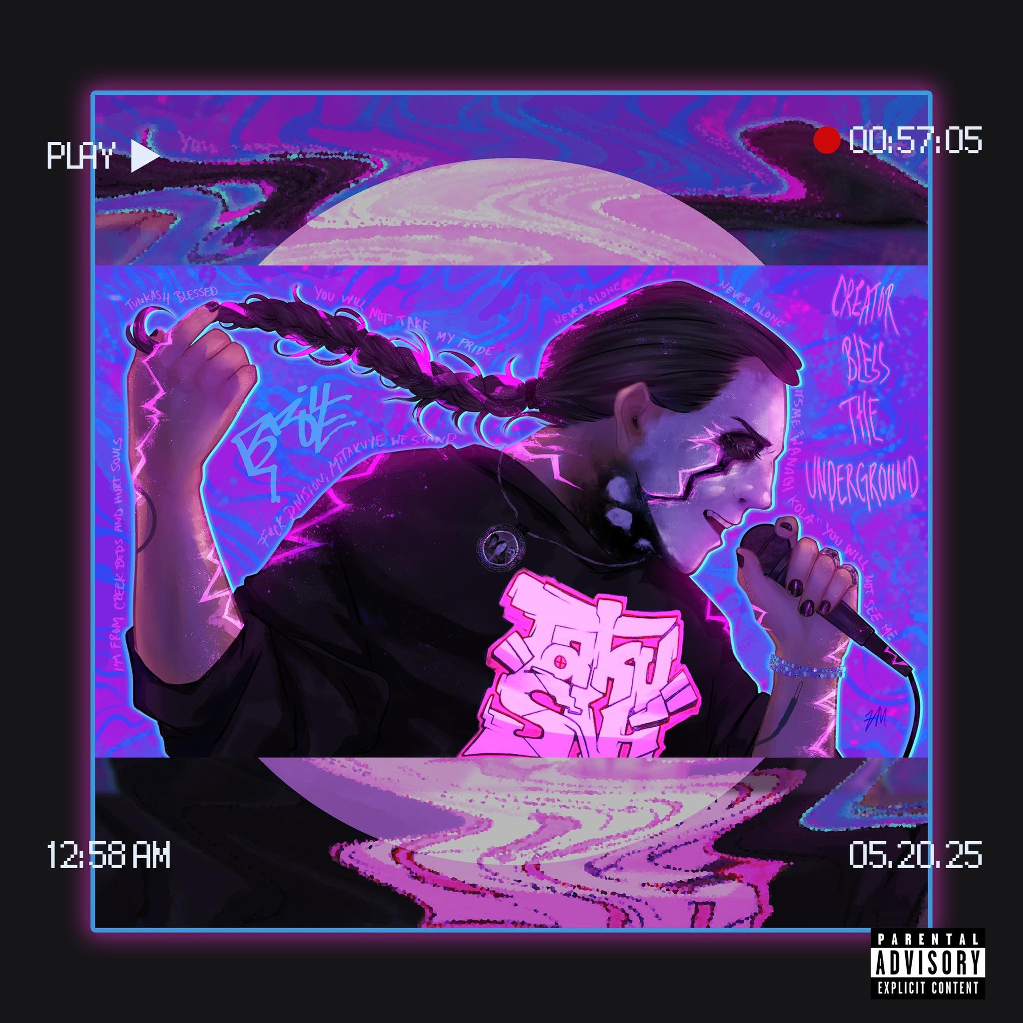 I am beyondddd thrilled to share the official cover artwork for “Creator Bless The Underground” created by Maiki Rose !!!! Maiki’s an amazing artist & human with lots of other works, Wopila tanka for making this album so much mo