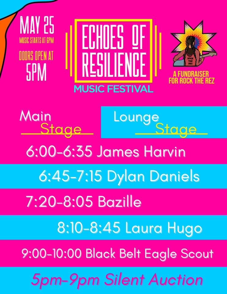 Tonight!!!! Echoes of Resilience ~ A Fundraiser For Rock The Rez at The Hook & Ladder in Minneapolis. Here’s the lineup tonight, I’m grateful to be on this card with all these awesome artists! If you’ve been wanting a copy of th