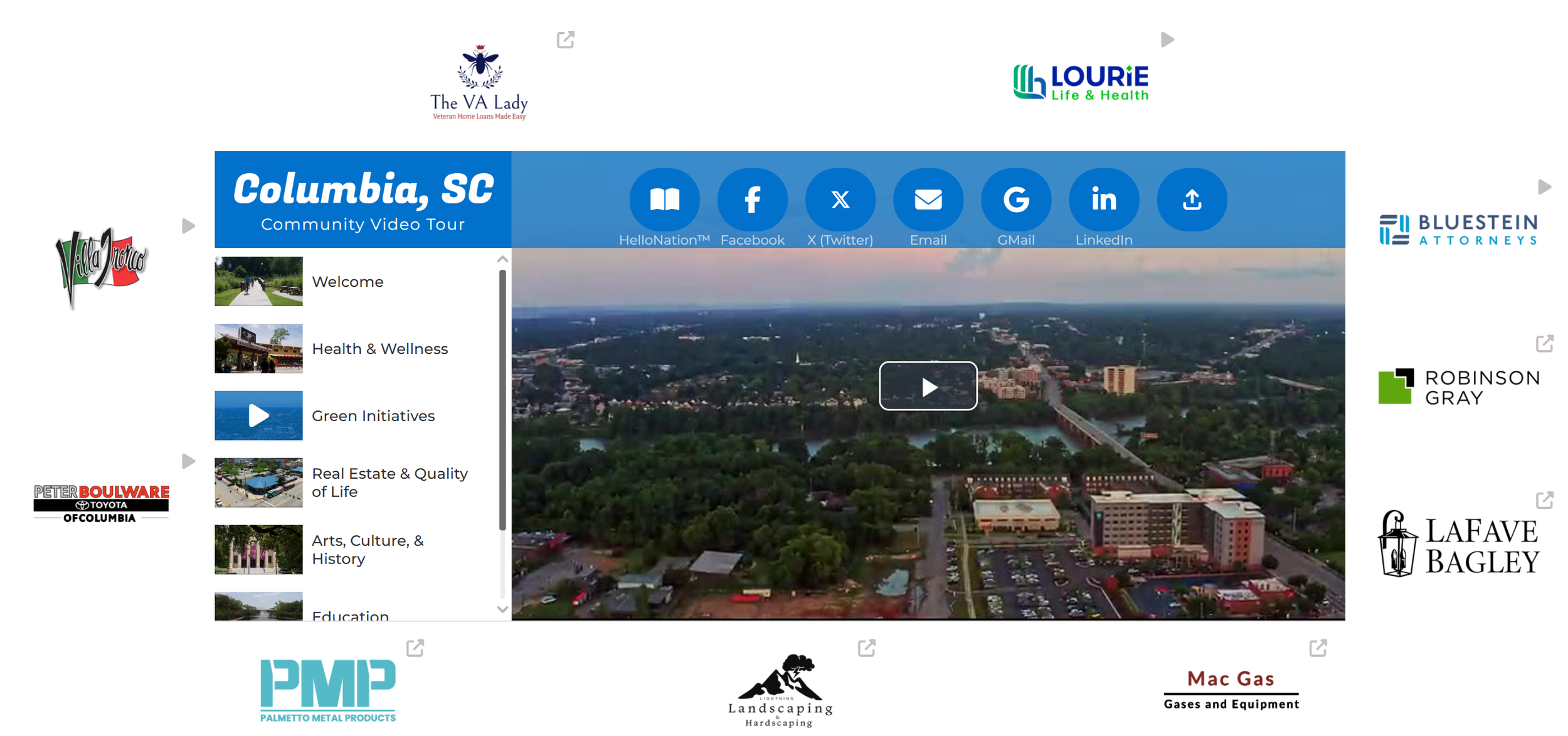 Lightning Landscaping sponsoring Columbia SC video tour website